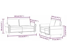 Sofa Sofos komplektas su pagalvėlėmis, 2 dalių, rožinis, aksomas