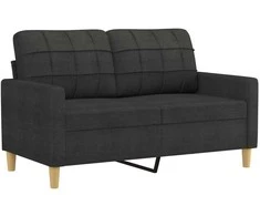 Sofa Sofos komplektas su pagalvėlėmis, 2 dalių, juodas, audinys