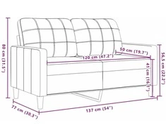 Sofa Sofos komplektas su pagalvėlėmis, 2 dalių, vyno, aksomas