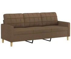 Sofa Sofos komplektas su pagalvėlėmis, 2 dalių, rudas, audinys