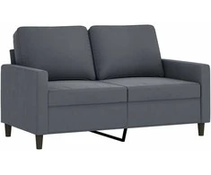 Sofa Sofos komplektas su pagalvėlėmis, 2 dalių, pilkas, aksomas