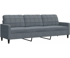Sofa Sofos komplektas su pagalvėlėmis, 2 dalių, pilkas, aksomas