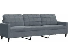 Sofa Sofos komplektas su pagalvėlėmis, 2 dalių, pilkas, aksomas