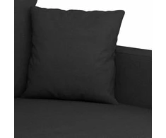 Sofa Sofos komplektas su pagalvėlėmis, 2 dalių, juodas, audinys