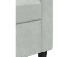 Sofa Sofos komplektas su pagalvėlėmis, 2 dalių, pilkas, aksomas