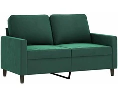 Sofa Sofos komplektas su pagalvėlėmis, 2 dalių, žalias, aksomas