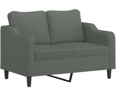 Sofa Sofos komplektas su pagalvėlėmis, 2 dalių, pilkas, audinys