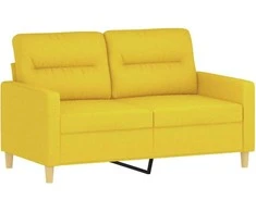 Sofa Sofos komplektas su pagalvėlėmis, 2 dalių, geltonas, audinys