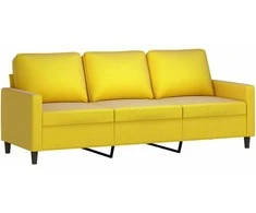 Sofa Sofos komplektas su pagalvėlėmis, 2 dalių, geltonas, aksomas