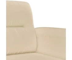 Sofa Sofos komplektas su pagalvėlėmis, 2 dalių, kreminis, audinys
