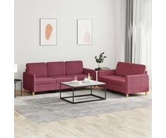 Sofa Sofos komplektas su pagalvėlėmis, 2 dalių, vyno, audinys