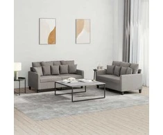 Sofa Sofos komplektas su pagalvėlėmis, 2 dalių, taupe, audinys
