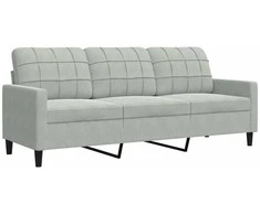 Sofa Sofos komplektas su pagalvėlėmis, 2 dalių, pilkas, aksomas