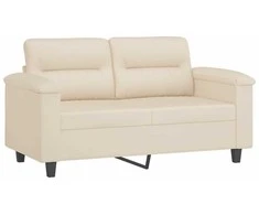 Sofa Sofos komplektas su pagalvėlėmis, 2 dalių, smėlio, audinys