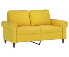 Sofa Sofos komplektas su pagalvėlėmis, 2 dalių, geltonas, aksomas