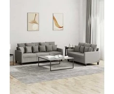 Sofa Sofos komplektas su pagalvėlėmis, 2 dalių, taupe, audinys