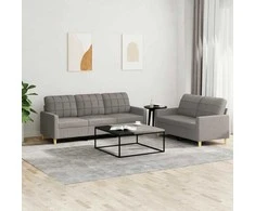 Sofa Sofos komplektas su pagalvėlėmis, 2 dalių, taupe, audinys