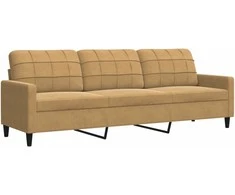 Sofa Sofos komplektas su pagalvėlėmis, 2 dalių, rudas, aksomas