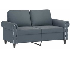 Sofa Sofos komplektas su pagalvėlėmis, 2 dalių, pilkas, aksomas