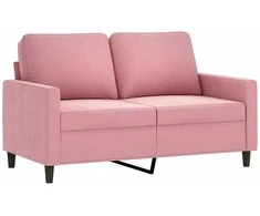 Sofa Sofos komplektas su pagalvėlėmis, 2 dalių, rožinis, aksomas