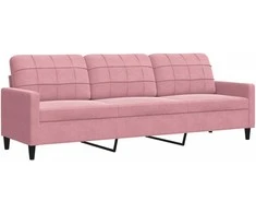 Sofa Sofos komplektas su pagalvėlėmis, 2 dalių, rožinis, aksomas
