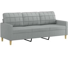 Sofa Sofos komplektas su pagalvėlėmis, 2 dalių, pilkas, audinys