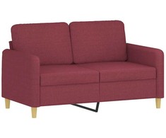 Sofa Sofos komplektas su pagalvėlėmis, 2 dalių, vyno, audinys