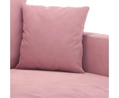 Sofa Sofos komplektas su pagalvėlėmis, 3 dalių, rožinis, aksomas