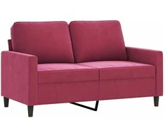 Sofa Sofos komplektas su pagalvėlėmis, 3 dalių, vyno, aksomas