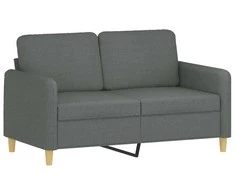 Sofa Sofos komplektas su pagalvėlėmis, 3 dalių, pilkas, audinys