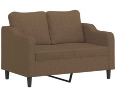 Sofa Sofos komplektas su pagalvėlėmis, 3 dalių, rudas, audinys