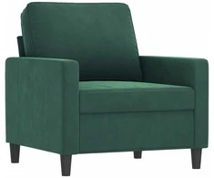 Sofa Sofos komplektas su pagalvėlėmis, 3 dalių, žalias, aksomas