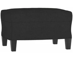 Sofa Sofos komplektas su pagalvėlėmis, 3 dalių, juodas, audinys