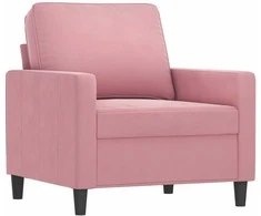 Sofa Sofos komplektas su pagalvėlėmis, 3 dalių, rožinis, aksomas