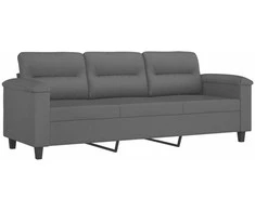 Sofa Sofos komplektas su pagalvėlėmis, 3 dalių, pilkas, audinys