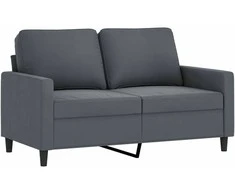 Sofa Sofos komplektas su pagalvėlėmis, 3 dalių, pilkas, aksomas