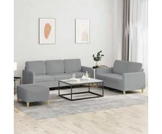 Sofa Sofos komplektas su pagalvėlėmis, 3 dalių, pilkas, audinys