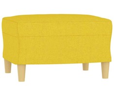 Sofa Sofos komplektas su pagalvėlėmis, 3 dalių, geltonas, audinys