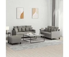 Sofa Sofos komplektas su pagalvėlėmis, 3 dalių, taupe, audinys