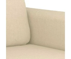 Sofa Sofos komplektas su pagalvėlėmis, 3 dalių, kreminis, audinys