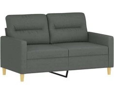 Sofa Sofos komplektas su pagalvėlėmis, 3 dalių, pilkas, audinys