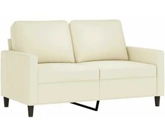 Sofa Sofos komplektas su pagalvėlėmis, 3 dalių, kreminis, aksomas