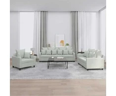 Sofa Sofos komplektas su pagalvėlėmis, 3 dalių, pilkas, aksomas