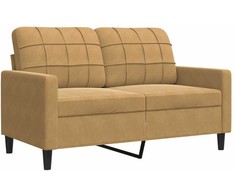 Sofa Sofos komplektas su pagalvėlėmis, 3 dalių, rudas, aksomas