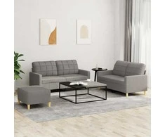 Sofa Sofos komplektas su pagalvėlėmis, 3 dalių, taupe, audinys