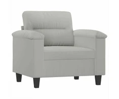 Sofa Sofos komplektas su pagalvėlėmis, 3 dalių, pilkas, audinys