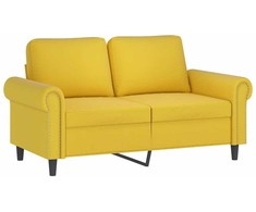 Sofa Sofos komplektas su pagalvėlėmis, 3 dalių, geltonas, aksomas