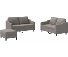 Sofa Sofos komplektas su pagalvėlėmis, 3 dalių, taupe, audinys
