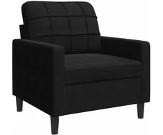 Sofa Sofos komplektas su pagalvėlėmis, 3 dalių, juodas, aksomas