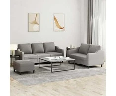 Sofa Sofos komplektas su pagalvėlėmis, 3 dalių, taupe, audinys